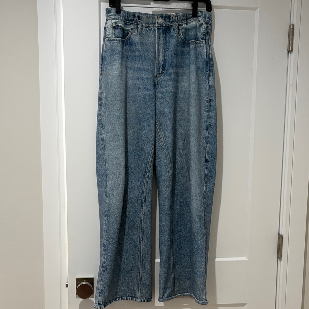 Rag & Bone “Miramar” high rise wide leg cotton terry pants in color “Valentina”